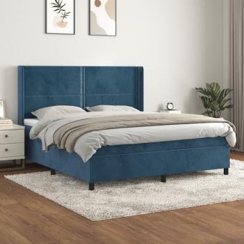 ARDEBO.de - Boxspringbett mit Matratze Dunkelblau 180x200 cm Samt