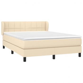 Boxspringbett mit Matratze Creme 140x200 cm Stoff