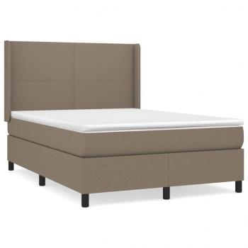 Boxspringbett mit Matratze Taupe 140x200 cm Stoff