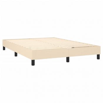 Boxspringbett mit Matratze & LED Creme 140x200 cm Stoff