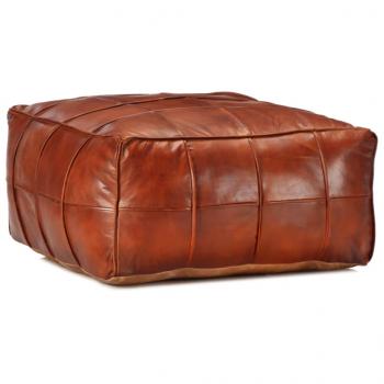 ARDEBO.de - Pouf Hellbraun 60 x 60 x 30 cm Echtes Ziegenleder