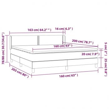 Boxspringbett mit Matratze Weiß 160x200 cm Kunstleder