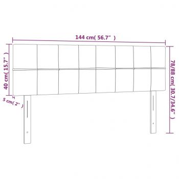 Kopfteile 2 Stk. Creme 72x5x78/88 cm Stoff