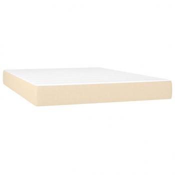 Boxspringbett mit Matratze Creme 140x190 cm Stoff