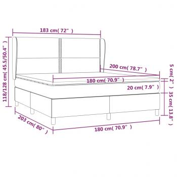 Boxspringbett mit Matratze Dunkelgrau 180x200 cm Samt