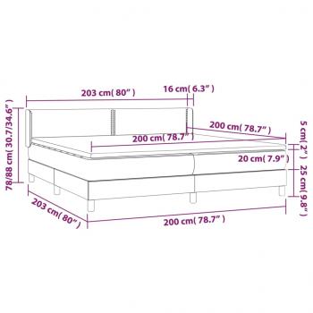 Boxspringbett mit Matratze Hellgrau 200x200 cm Samt