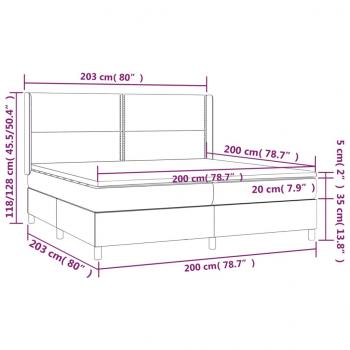 Boxspringbett mit Matratze Hellgrau 200x200 cm Samt