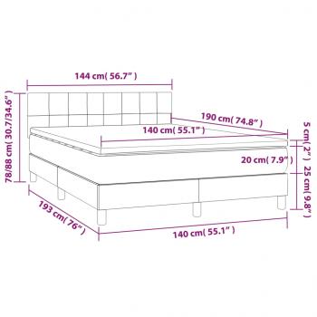 Boxspringbett mit Matratze Creme 140x190 cm Stoff