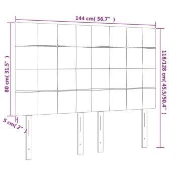 Kopfteile 4 Stk. Hellgrau 72x5x78/88 cm Stoff