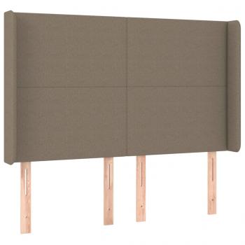 LED Kopfteil Taupe 147x16x118/128 cm Stoff