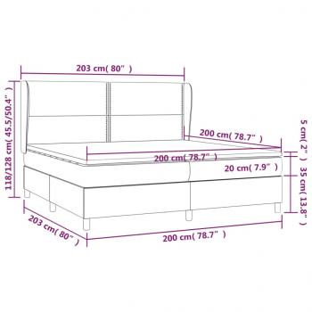 Boxspringbett mit Matratze Hellgrau 200x200 cm Samt