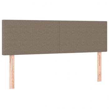 Boxspringbett mit Matratze & LED Taupe 140x200 cm Stoff