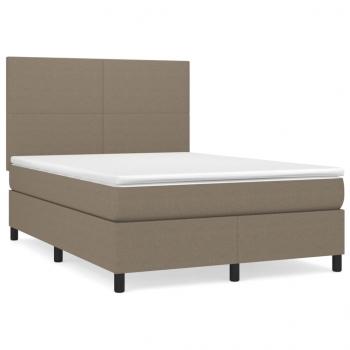 Boxspringbett mit Matratze Taupe 140x190 cm Stoff