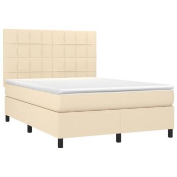 Boxspringbett mit Matratze Creme 140x200 cm Stoff