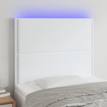 ARDEBO.de - LED Kopfteil Weiß 80x5x118/128 cm Kunstleder