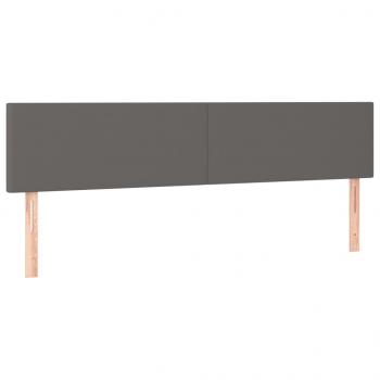 Kopfteile 2 Stk. Grau 80x5x78/88 cm Kunstleder