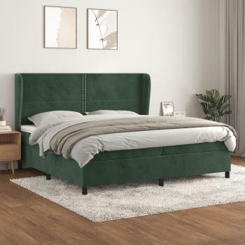 ARDEBO.de - Boxspringbett mit Matratze Dunkelgrün 200x200 cm Samt