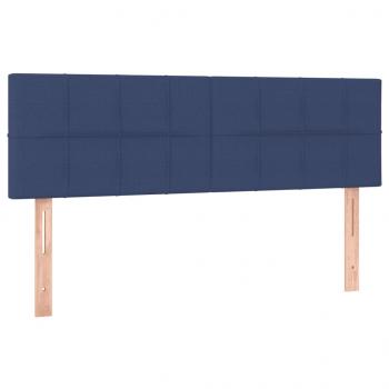 Boxspringbett mit Matratze Blau 140x190 cm Stoff