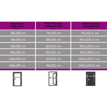 Haustür Weiß 98x208 cm PVC