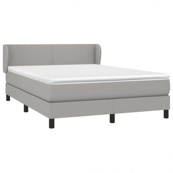 Boxspringbett mit Matratze Hellgrau 140x200 cm Stoff