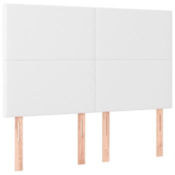 LED Kopfteil Weiß 144x5x118/128 cm Kunstleder