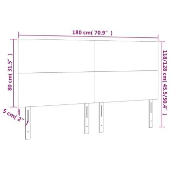 LED Kopfteil Creme 180x5x118/128 cm Stoff