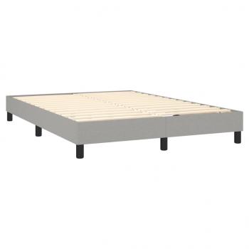 Boxspringbett mit Matratze & LED Hellgrau 140x190 cm Stoff