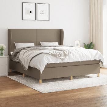 ARDEBO.de - Boxspringbett mit Matratze Taupe 160x200 cm Stoff