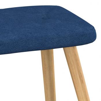 Relaxsessel mit Hocker Blau Stoff