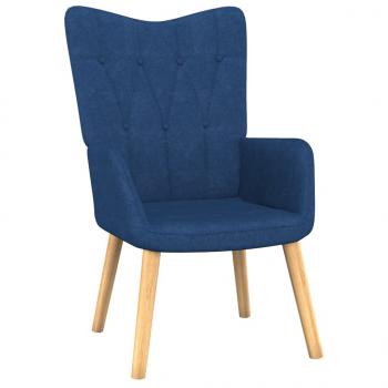 Relaxsessel mit Hocker Blau Stoff