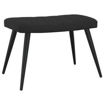 Relaxsessel mit Hocker Schwarz Samt