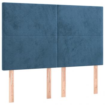 Kopfteile 4 Stk. Dunkelblau 72x5x78/88 cm Samt