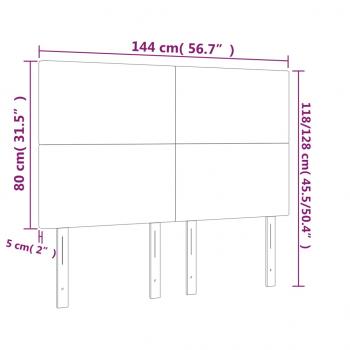 LED Kopfteil Dunkelgrau 144x5x118/128 cm Stoff