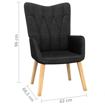 Relaxsessel mit Hocker Schwarz Stoff