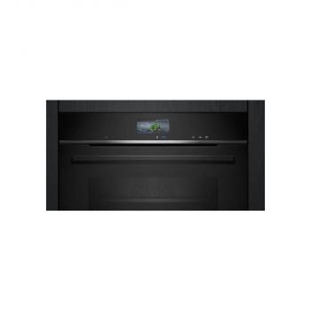 Siemens CS736G1B1 iQ700 A+ Kompaktbackofen mit Dampffunktion, 59,4 cm breit, 47 L, Wassertank, Grill, Kindersicherung, 4D Heißluft, Home Connect, schwarz