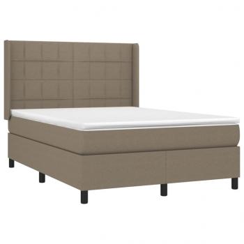 Boxspringbett mit Matratze Taupe 140x190 cm Stoff