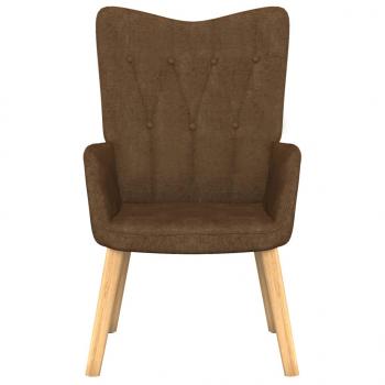 Relaxsessel mit Hocker Braun Stoff