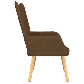 Relaxsessel mit Hocker Braun Stoff