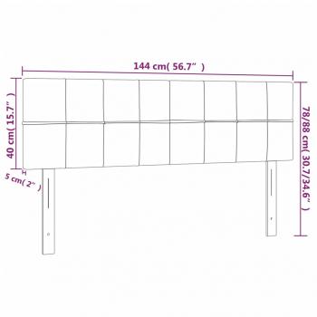 LED Kopfteil Taupe 144x5x78/88 cm Stoff