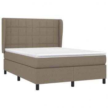 Boxspringbett mit Matratze Taupe 140x200 cm Stoff