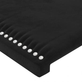 Bettgestell mit Kopfteil Schwarz 90x200 cm Samt