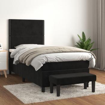 ARDEBO.de - Boxspringbett mit Matratze Schwarz 90x190 cm Samt