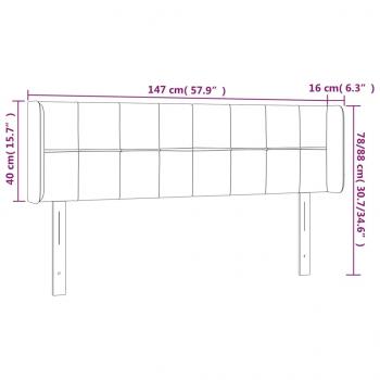 LED Kopfteil Taupe 147x16x78/88 cm Stoff