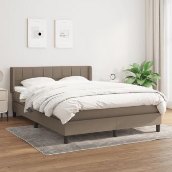 ARDEBO.de - Boxspringbett mit Matratze Taupe 140x200 cm Stoff