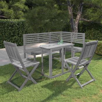 ARDEBO.de - 4-tlg. Bistro-Set Massivholz Akazie Grau