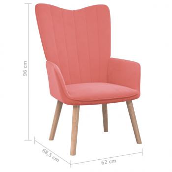 Relaxsessel mit Hocker Rosa Samt