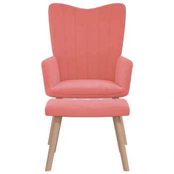 Relaxsessel mit Hocker Rosa Samt