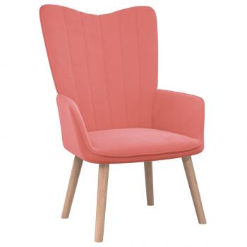 Relaxsessel mit Hocker Rosa Samt