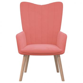 Relaxsessel mit Hocker Rosa Samt