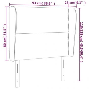 Kopfteil mit Ohren Schwarz 93x23x118/128 cm Samt